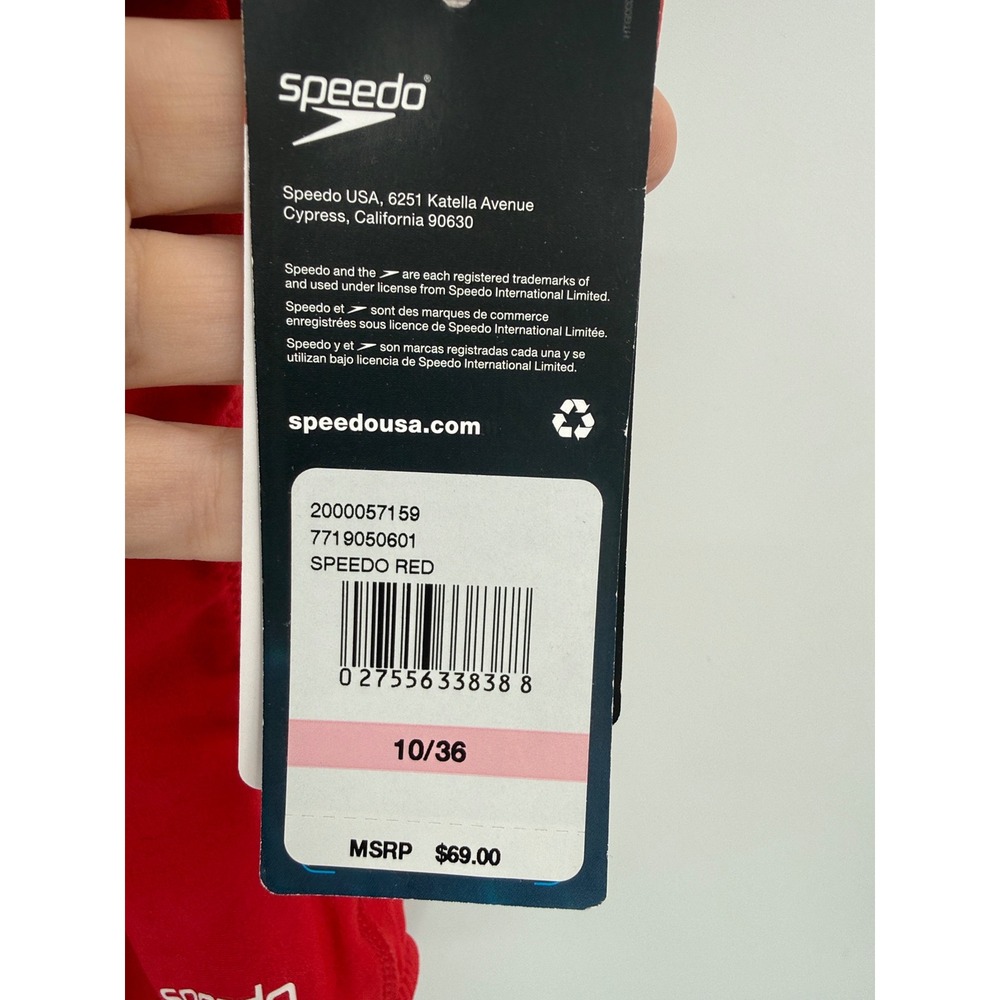 Speedo Endurance+ One Back One Piece Swimsuit Racing Cut Red Size 10 36 - Picture 5 of 9